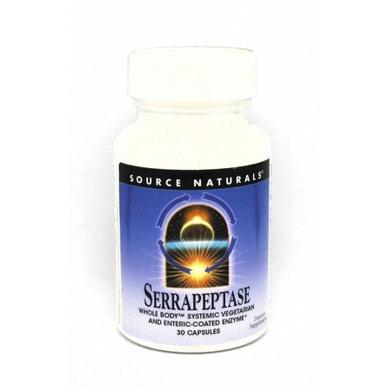 Серрапептаза, Source Naturals, 30 гелевых капсул - фото