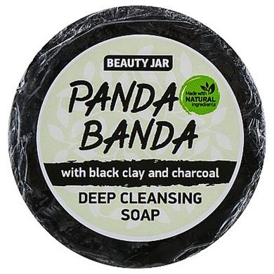 Мило з чорною глиною та деревним вугіллям "Panda Banda", Deep Cleansing Soap, Beauty Jar, 80 мл - фото