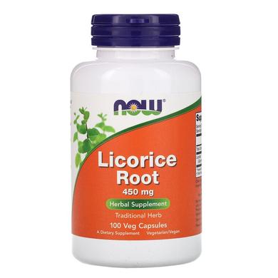 Корінь солодки (Licorice Root), Now Foods, 450 мг, 100 капсул - фото