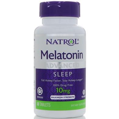 Мелатонін, Melatonin, Natrol, 10 мг, 60 таблеток - фото
