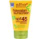 Солнцезащитный крем SPF 45 (Sunscreen), Alba Botanica, гавайский, 113 гр., фото – 1