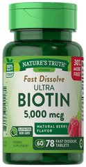 Ультра Биотин, Ultra Biotin, Nature's Truth, 5000 мкг, 78 таблеток - фото