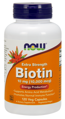 Биотин, Biotin, Now Foods, 10000 мкг, 120 капсул - фото