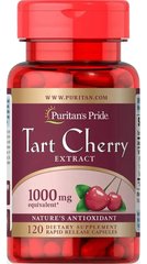 Экстракт вишни, Tart Cherry, Puritan's Pride, 1000 мг, 120 капсул - фото