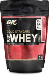Сывороточный протеин, Whey Gold Standard, клубника, Optimum Nutrition, 450 г - фото
