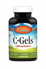 Витамин C, C-Gel, Carlson Labs, 1000 мг, 60 гелевых капсул - фото