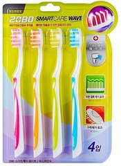 Набор зубных щеток, 2080 Smart Care Wave Toothbrush, Aekyung, 4 шт - фото
