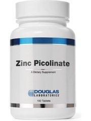 Пиколинат цинка, Zinc Picolinate, Douglas Laboratories, 20 мг, 100 таблеток - фото