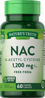 Ацетилцистеин, NAC, Nature's Truth, 1200 мг, 60 капсул - фото
