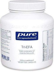 Омега-3 (суміш незамінних жирних кислот), Tri-EFA, Pure Encapsulations, 120 капсул - фото