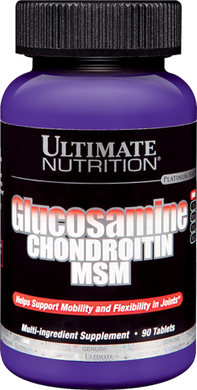 Препарат для зв'язок і суглобів, Glucosamine & Chondroitin MSM, Ultimate Nutrition, 90 таблеток - фото
