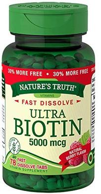 Ультра Биотин, Ultra Biotin, Nature's Truth, 5000 мкг, 78 таблеток - фото