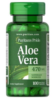 Алое вера, Aloe Vera, Puritan's Pride, 470 мг, 100 капсул - фото