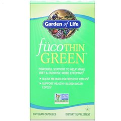 Жиросжигатель Зелений кави, FucoThin Green, Garden of Life, 90 капсул - фото