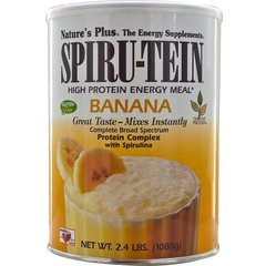 Енергетичний напій з високим вмістом білка, Protein Energy Meal, Nature's Plus, Spiru-Tein, смак банана, 1088 г - фото