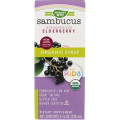 Черная бузина, Sambucus for Kids, Nature's Way, сироп, органик, 120 мл - фото
