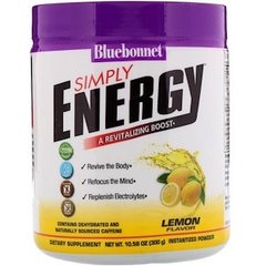 Энергетический напиток, Simply Energy, Bluebonnet Nutrition, вкус лимона, 300 г - фото