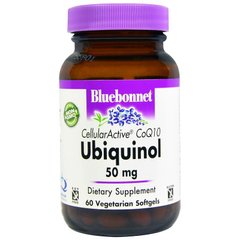 Убихинол CoQH, Ubiquinol, Bluebonnet Nutrition, 50 мг, 60 капсул - фото