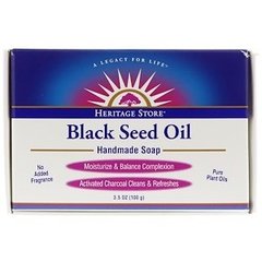 Мыло с маслом черного тмина, Black Seed Oil, Heritage Products, ручная работа, без запаха, 100 г - фото