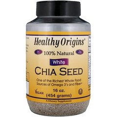 Белые семена чиа, White Chia Seed, Healthy Origins, 454 г - фото