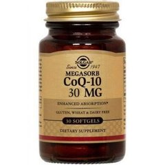 Коэнзим Q-10 Megasorb, 30 мг, Solgar, 30 капсул - фото