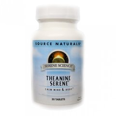 Теанин Серен, Serene Science, Source Naturals, 30 таблеток - фото