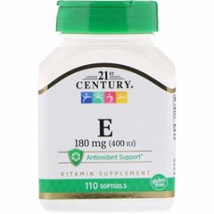 Природний вітамін Е - 400, Vitamin E, 21st Century, 110 капсул - фото