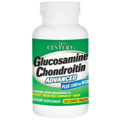 Глюкозамін і хондроїтин, Glucosamine & Chondroitin, 21st Century, 120 таблеток - фото
