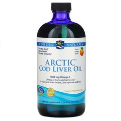 Рыбий жир из печени трески (апельсин), Cod Liver Oil, Nordic Naturals, арктический, 473 мл - фото
