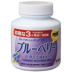 Жевательные таблетки Черника, Orihiro, вкус черника, 180 таблеток - фото