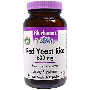 Червоний дріжджовий рис, Red Yeast Rice, Bluebonnet Nutrition, 600 мг, 120 капсул - фото