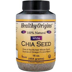 Белые семена чиа, White Chia Seed, Healthy Origins, 454 г - фото