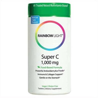 Вітамін С, Super C, Rainbow Light, 1000 мг, 60 таблеток - фото