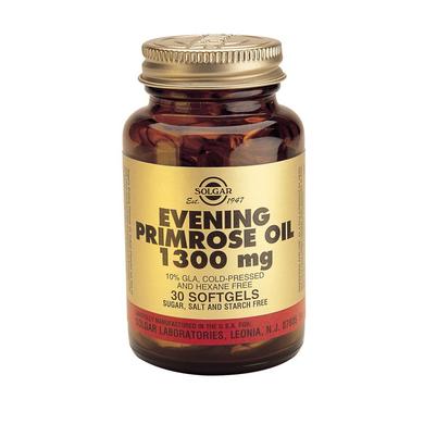 Масло вечірньої примули, Evening Primrose Oil, Solgar, 1300 мг, 30 капсул - фото