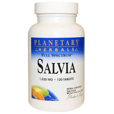 Шалфей, экстракт корня, Salvia, Planetary Herbals, 1020 мг, 120 таблеток - фото