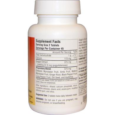 Трифала и Гуггул (Guggul Cholesterol), Planetary Herbals, аюрведическое соединение, 375 мг, 90 таблеток - фото