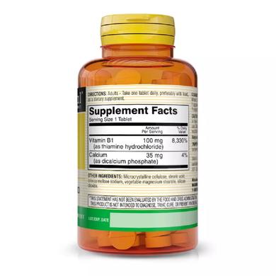 Витамин B1 100 мг, Vitamin B1, Mason Natural, 100 таблеток - фото