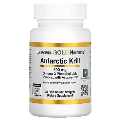 Масло кріля з астаксантином, Krill Oil, with Astaxanthin, California Gold Nutrition, 500 мг, 30 капсул - фото