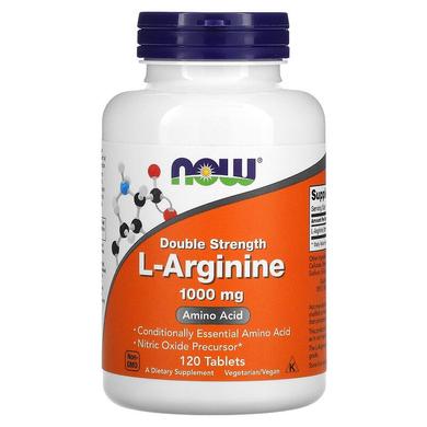 Now Foods, L-аргінін, подвійна концентрація, 1000 мг, 120 таблеток (NOW-00035) - фото