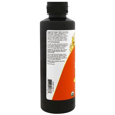 Льняное масло, Flax Seed Oil, Now Foods, лигнан, органик, 355 мл - фото