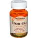 Железо, Iron, Sundown Naturals, 65 мг, 120 таблеток, фото – 1