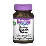 Ниацин без инфузата (В3) 500 мг, Bluebonnet Nutrition, 60 гелевых капсул, фото