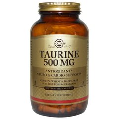 Таурин, Taurine, Solgar, 500 мг, 250 капсул - фото