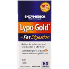 Ферменты для переваривания жиров, Lypo Gold, For Fat Digestion, Enzymedica, 60 капсул - фото