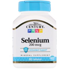 Селен, Selenium, 21st Century, 200 мкг, 60 капсул - фото