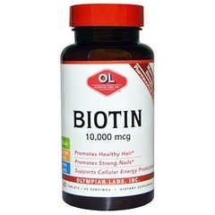 Біотин, Biotin, Olympian Labs Inc., 10000 мкг, 60 таблеток - фото