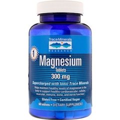 Магній, 300 мг, Trace Minerals Research, 60 таблеток - фото