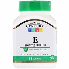 Вітамін Е - 1000, Vitamin E, 21st Century, 55 капсул - фото