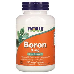 Бор, Boron, Now Foods, 3 мг, 250 капсул - фото