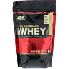 Сывороточный протеин, Whey Gold Standard, ванильное мороженное, Optimum Nutrition, 450 г - фото
